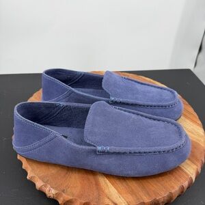 Nordstrom Leather Suede Milo Convertible‎ Rubber Sole Slip-On Mens Blue Slipper